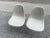Beautiful Eames sidechair pair. The fiberglass shell is from Herman Miller/Vitra and sits on a classic H-base. Color is...