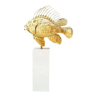Gilt Brass Scorpion Fish Lamp, 1950s For Sale