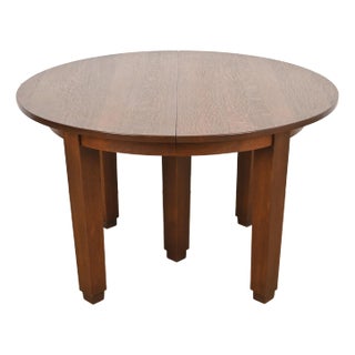 Stickley Antique Mission Oak Arts & Crafts Extension Dining Table, Circa 1910 For Sale
