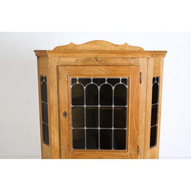 Corner Cabinet W Leaded Glass Danish Modern Mid Century For Sale - Image 16 of 16