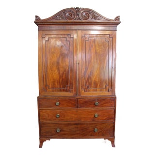 Circa 1815 English Regency Period Linen Press For Sale