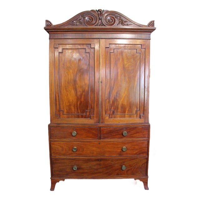 Circa 1815 English Regency Period Linen Press For Sale