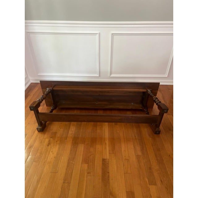 Harden Furniture Country English Style Cherry Wood Bench With Splayed Legs, 20th C. For Sale - Image 12 of 14