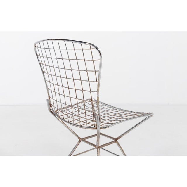 Set of Vintage Italian Architectural Steel Wire Chairs, 1970s For Sale - Image 6 of 8