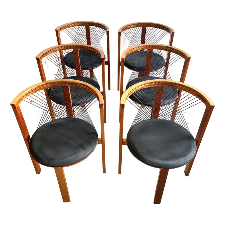 Niels Jorgen String Dining Chairs Set of 6 Danish Modern | Chairish