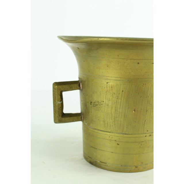 19th Century Apothecary Mortar and Pestle Set, Heavy Solid Bronze/Brass For Sale - Image 11 of 12