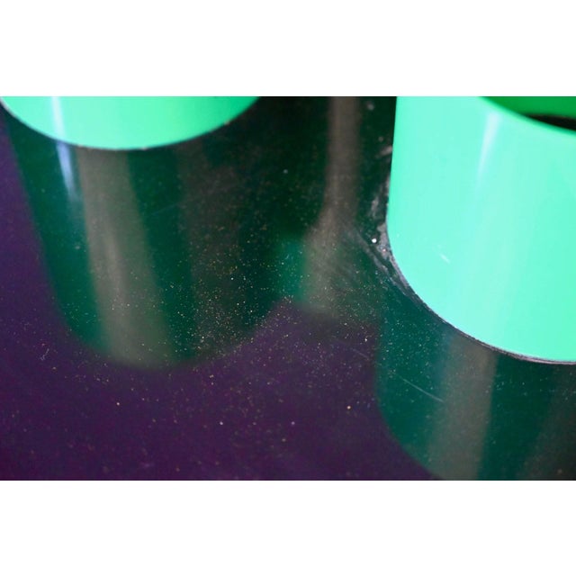 Pedestal Table in Green Acrylic Glass, 1980s For Sale - Image 10 of 11