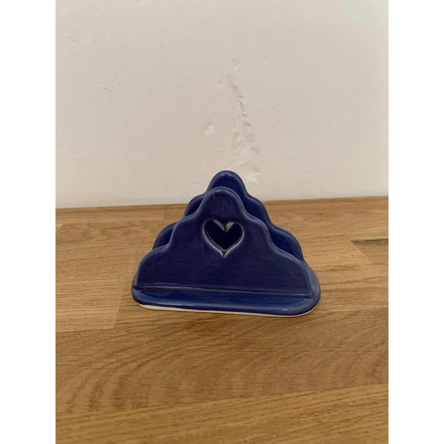 Hungarian Hand-Painted Ceramic Napkin Holder For Sale - Image 3 of 6