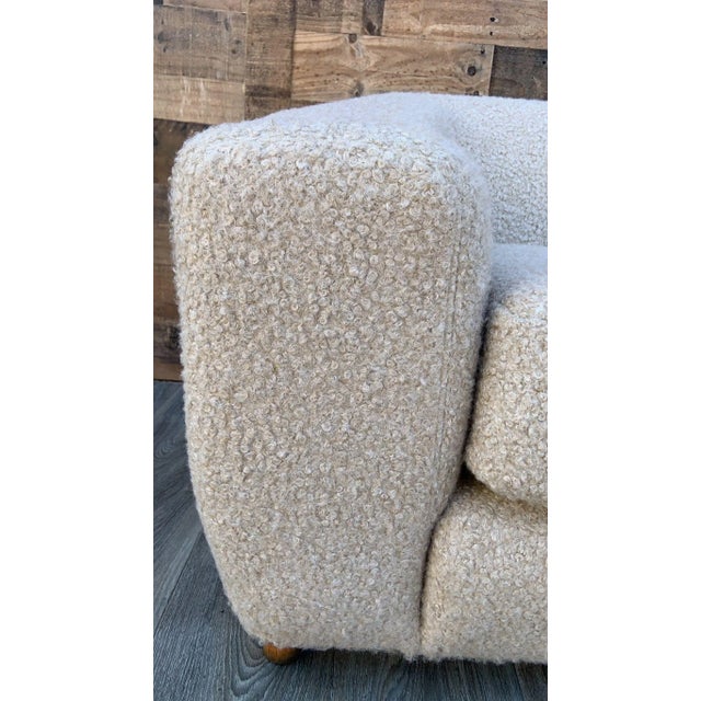 MCM Karpen Club Chair Newly Reupholstered in Boucle For Sale In Chicago - Image 6 of 9