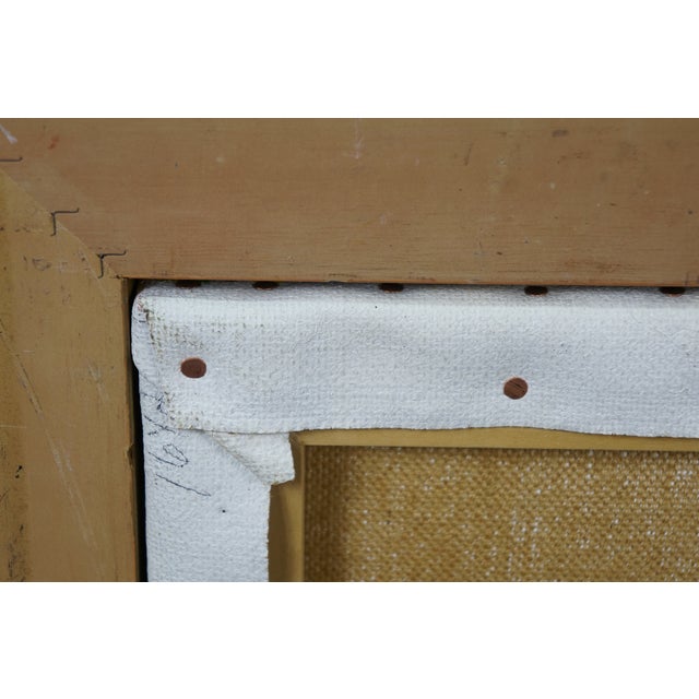 Late 20th Century Girl Before a Mirror Oil Painting After Pablo Picasso Cubism Canvas Framed 25" For Sale - Image 9 of 11