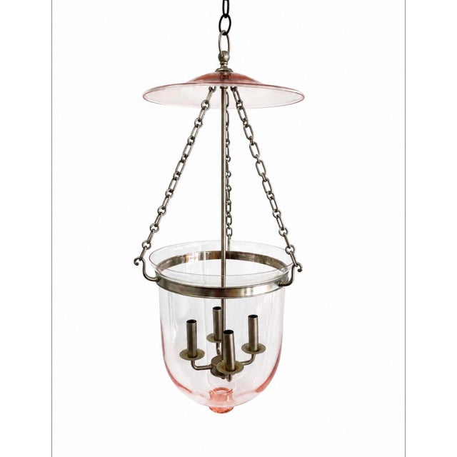 Hudson Valley Lighting Large 4 Light “Hampton” Pink Pendant Lantern For Sale