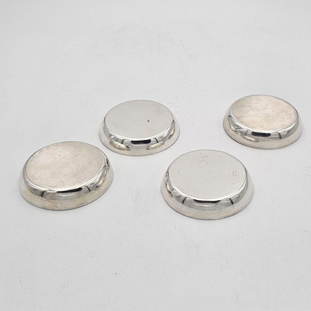 1950s Set of Four Sterling Silver Coasters, Shreve & Co., u.s.a. Circa 1950 For Sale - Image 5 of 8
