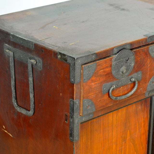 Brown Japanese Tansu Chest of Drawers, 1890s For Sale - Image 8 of 14