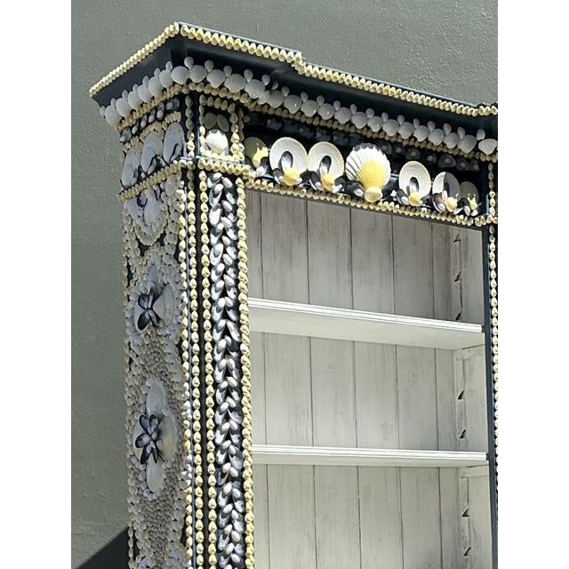 Vintage Shell Encrusted Tall Etagere For Sale - Image 9 of 12
