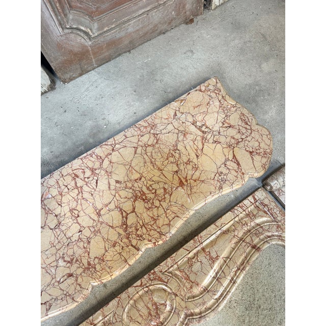 Louis XV Style Pompadour Fireplace in Yellow Trets Marble For Sale - Image 10 of 11