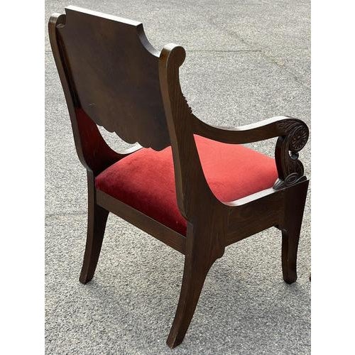 Empire French Mahogany Library Armchairs, Set of 2 For Sale - Image 10 of 11