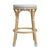 2020s Tobias 24.5 in. Seat Height Outdoor Rattan and Metal Backless Counter Stool, Blue/White Dot / Natural Rattan Frame For Sale - Image 5 of 7