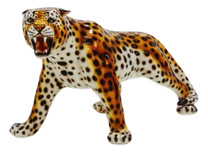 Snow Leopard Figurine in Ceramic by Ceramiche Boxer