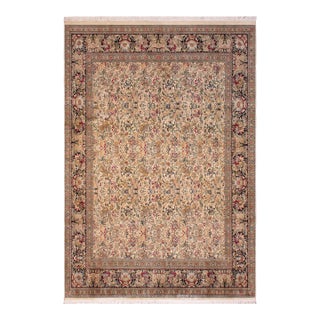 Shabby Chic Pak-Persian Ivory/Black Wool Rug - 9'0'' X 11'0'' For Sale