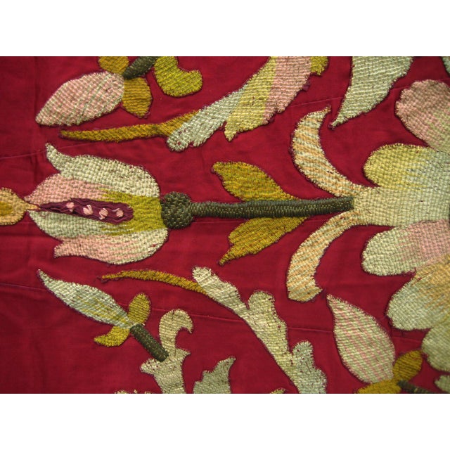 18th Century Large Silk Italian Silk and Gold Embroidery Tapestry For Sale - Image 6 of 14