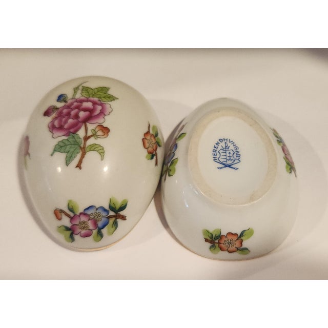 Mid 20th Century Herend Egg Porcelain Trinket For Sale - Image 9 of 11