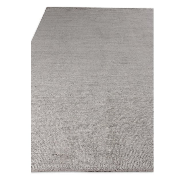 Lincoln Hand loom Bamboo/Silk Silver Rug-12'x15' For Sale - Image 4 of 7