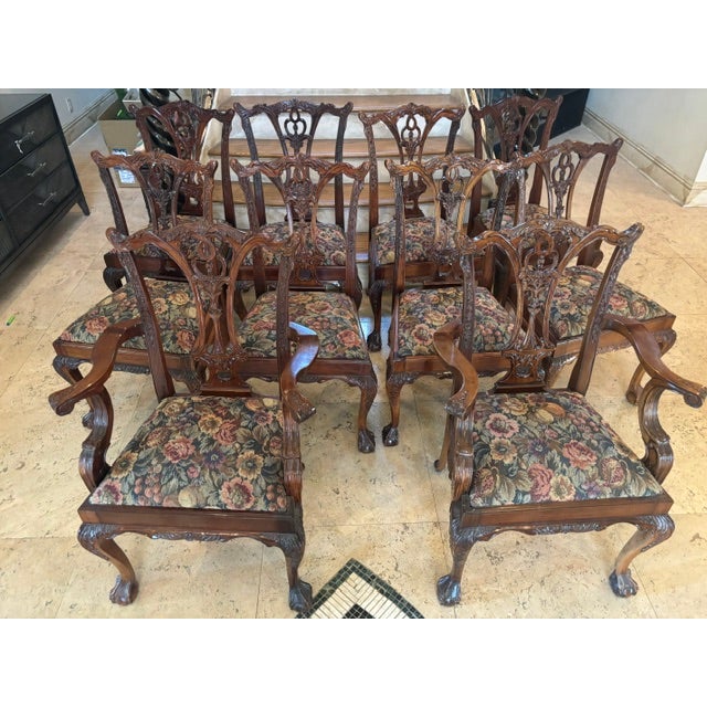 Hand Carved Mahogany Chairs For Sale - Image 4 of 12