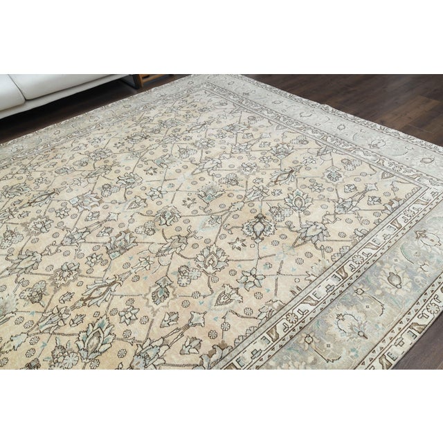 1970s 1970s Vintage Persian Handmade Wool Cotton Brown Area Rug For Sale - Image 5 of 11
