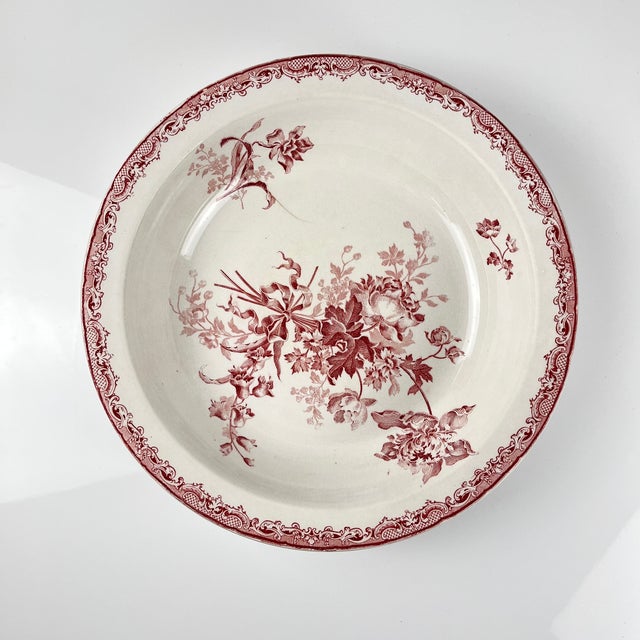 Large Fontange Hollow Dish in Earthernware from Sarreguemines, 19th-20th Century For Sale - Image 10 of 10