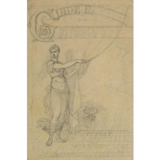 French Pencil Drawing - Illustrated Guide of Geneva For Sale