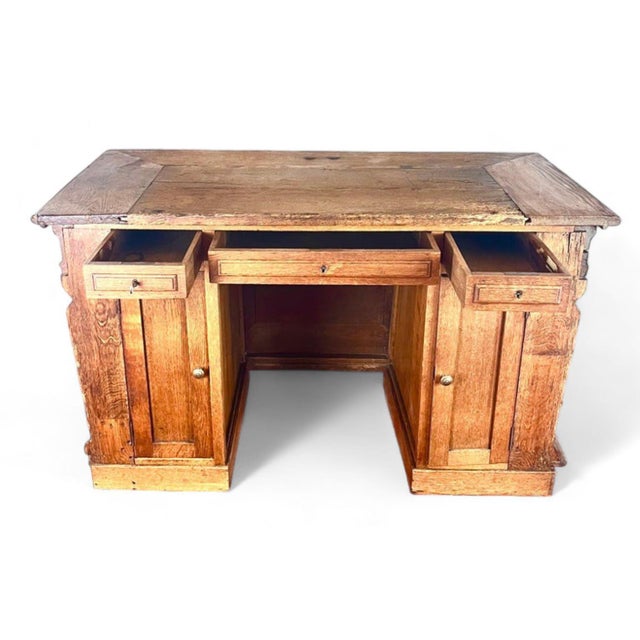 17th Century Henri IV Renaissance French Chest Desk in Carved Wood, France For Sale - Image 4 of 13