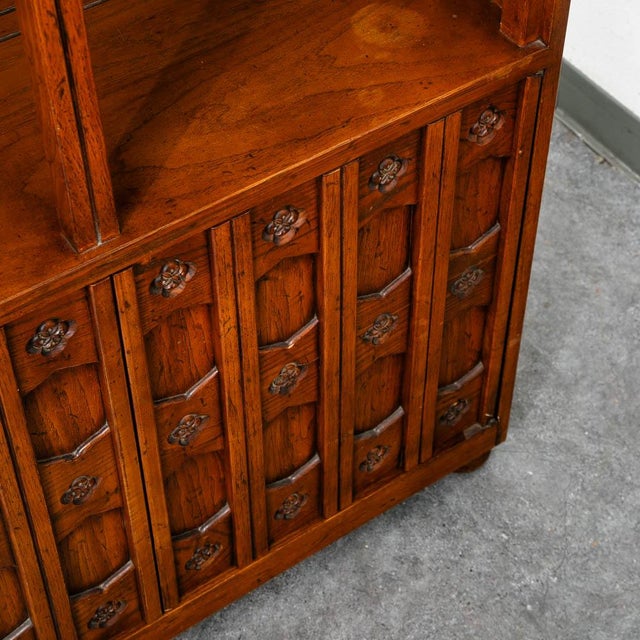 Mid Century Modern Bookshelf Cabinet Drexel Esperanto Book Shelf Doors Shelving For Sale - Image 12 of 12