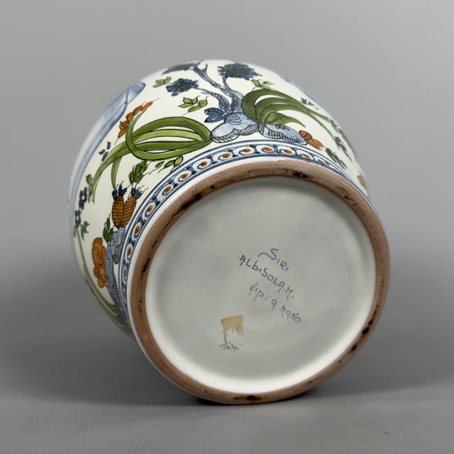 Blue Vintage Majolica Pharmacy Potiche Vase, 1985 For Sale - Image 8 of 13