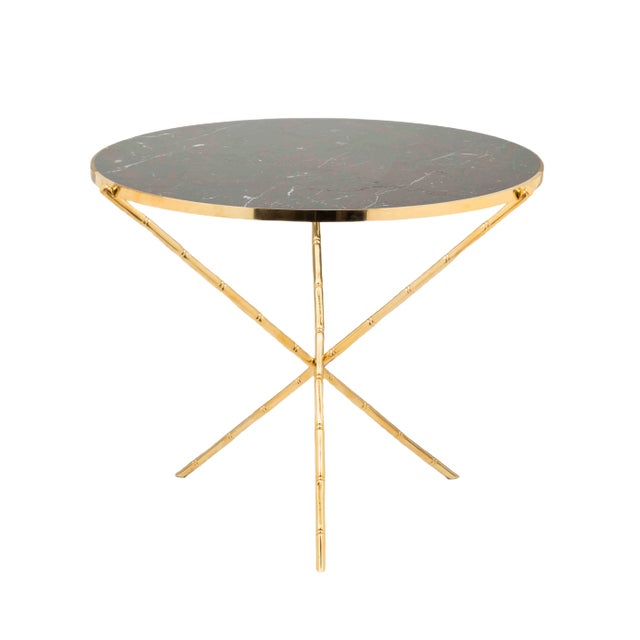 Large Eclectic Bamboo Stalk Table from Brass Brothers For Sale