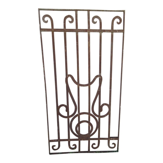 Antique Victorian Iron Gate Window Garden Fence Architectural Salvage #845 For Sale