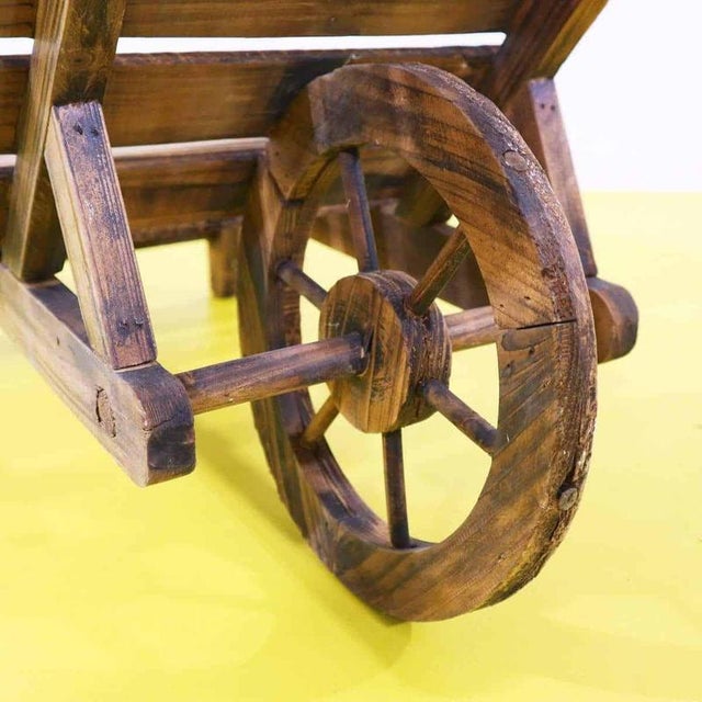 2000 - 2009 Decorative Wooden Wheelbarrow Planter For Sale - Image 5 of 7