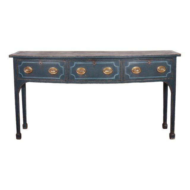 19th Century English Bowfront Console Table For Sale