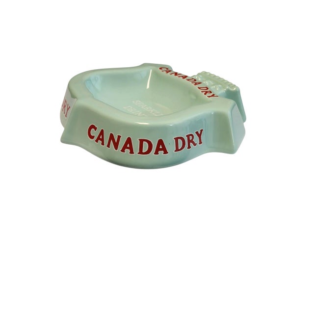 Excellent condition 1950s English Canada Dry sparkling drinks logo pub ashtray catchall, made by Wade Regicor, double...