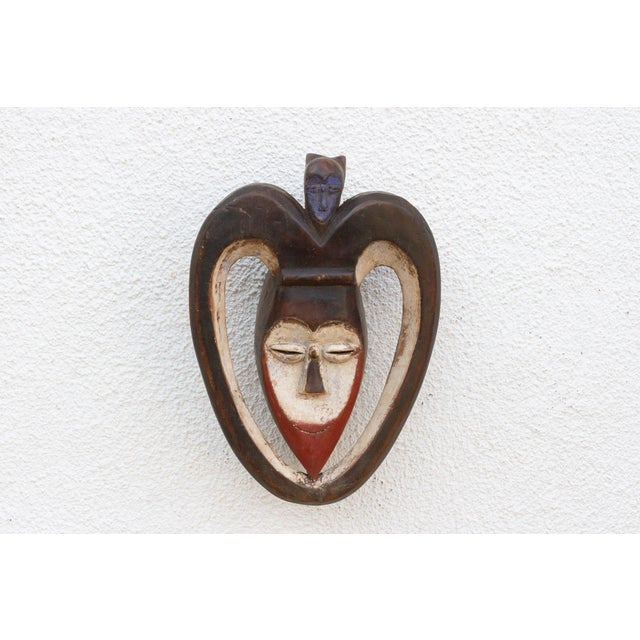 African Vintage African Mask Wall Art, Inner Peace For Sale - Image 3 of 8