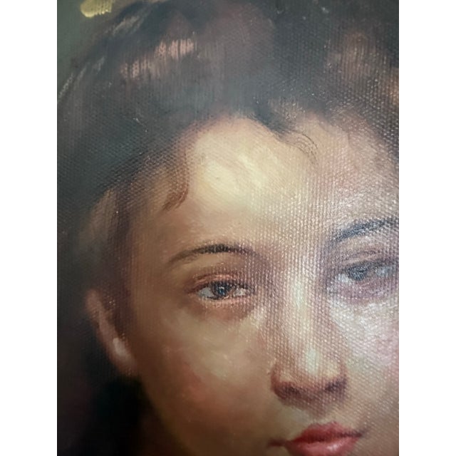 Late 20th Century Uve Karayn Original Signed Oil Painting – Female Portrait – Framed 16x20 For Sale - Image 4 of 5
