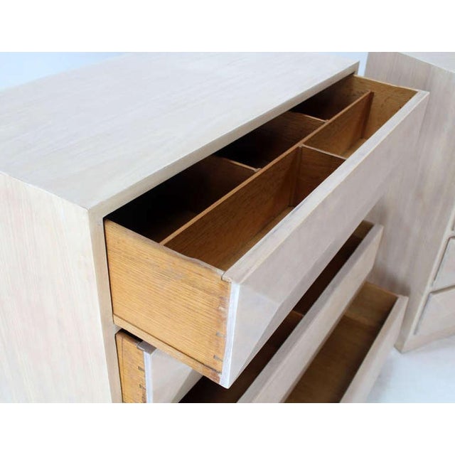 Mid 20th Century Pair Solid Mahogany Raised Front Mid Century Modern Bleached Bachelor Chest MINT For Sale - Image 5 of 10