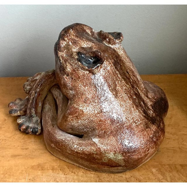 Vintage Ceramic Frog Sculpture For Sale - Image 14 of 15