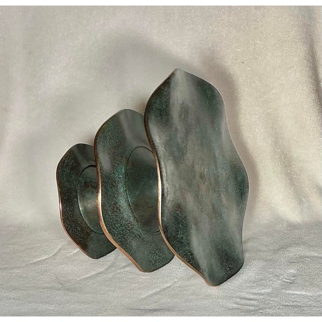 VTG Nambe’ Copper Canyon 3-Tier Serving Tray Model Mt0150 Lisa Smith 2009 MCM Decor For Sale - Image 10 of 12