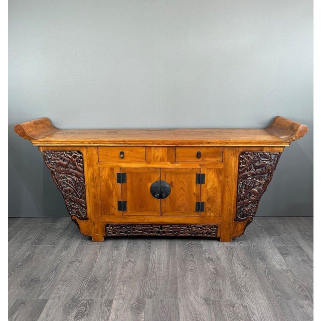 Antique 20th Century Japanese Pine Console Buffet For Sale - Image 9 of 9
