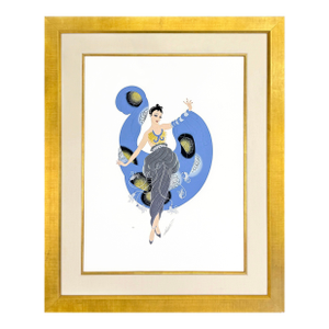 1980s Erté, a Dream (Large Framed Hand Signed Foil Stamped Embossed Serigraph)