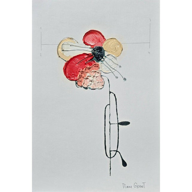 Wood Set of 6 - Cy Twombly Inspired Shadow Box Framed Botanic Oil Paintings by Diane Grant For Sale - Image 7 of 10