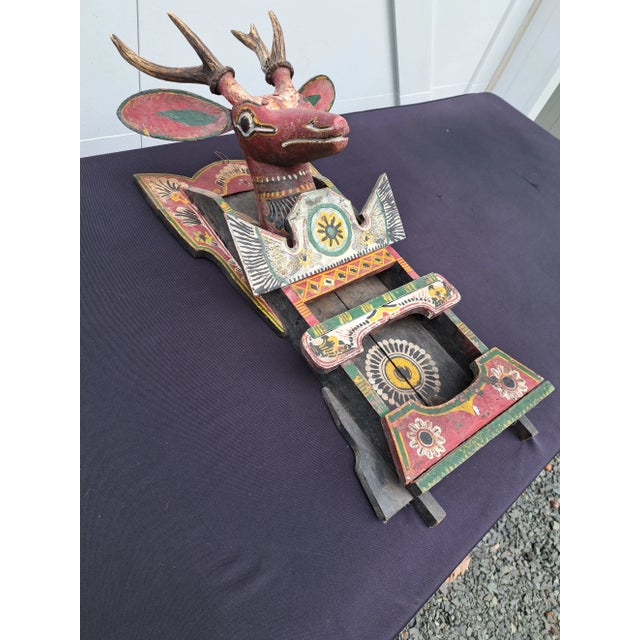 1960s Folk Art Carved and Painted Deer Head With Shelf For Sale In New York - Image 6 of 9