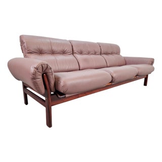 Vintage Teak Leather Sofa from Coja, Netherlands, 1960s For Sale