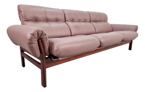Vintage Teak Leather Sofa from Coja, Netherlands, 1960s