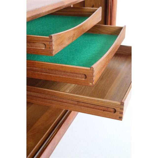 Mid-Century Modern Danish Teak Sideboard with Tambour Doors by Bernhard Pedersen & Søn, 1960s For Sale - Image 12 of 18